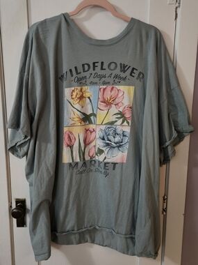 Torrid Oversized Tee in Muted Sage Green